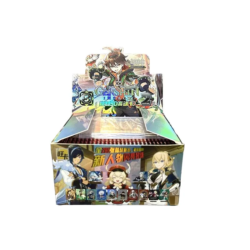 Bandai-tarjetas de impacto Genshin genuinas, juego del 3. ° aniversario de la ola, cartas coleccionables periféricas de animé, regalo de vacaciones
