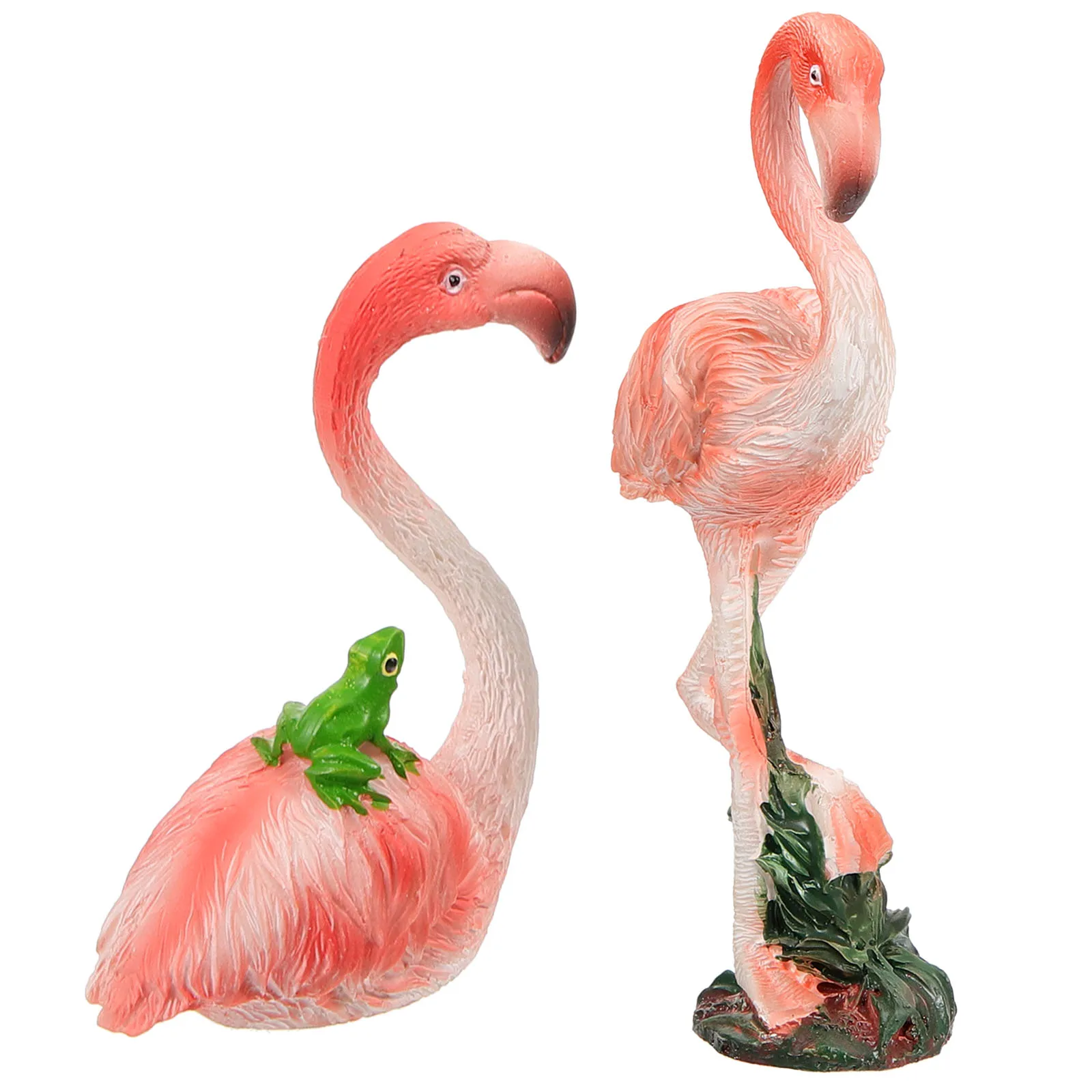 

2Pcs Flamingo nament Resin Material Garden Decoration Pink Flamingos for Yard Flamingo Statue Plant Decor L Accessories