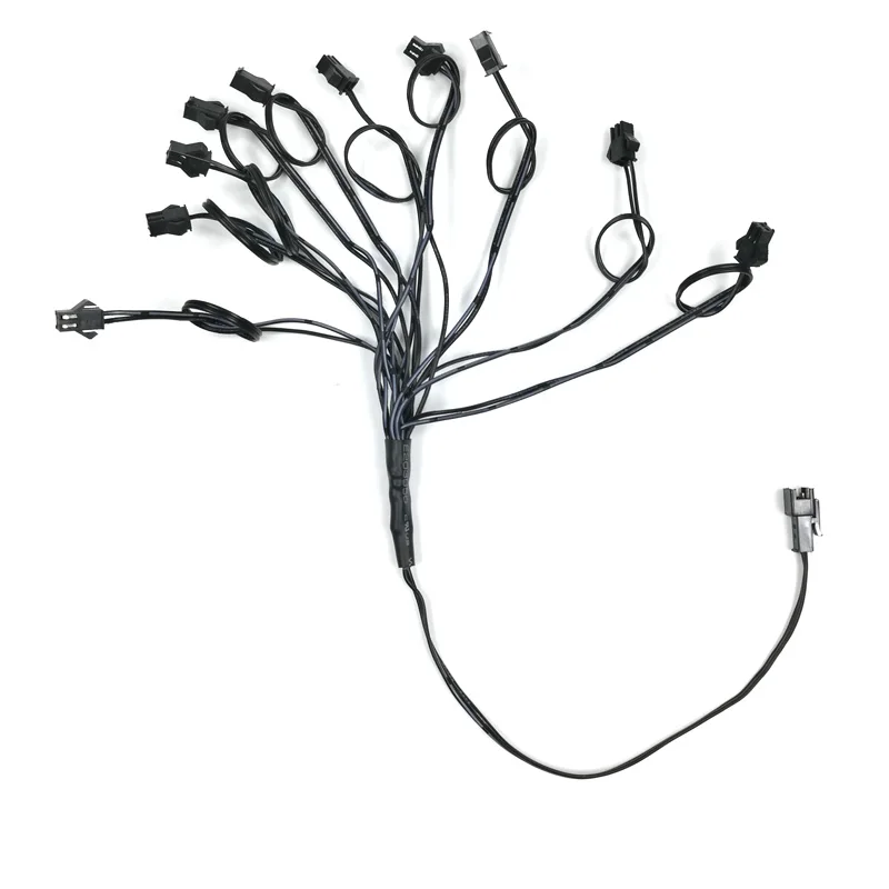 1pcs EL accessories EL Splitter EL Extension Wire for EL Wire Glow Supplies 1 to 6/7/8/9/10 ways DIY EL Splitter