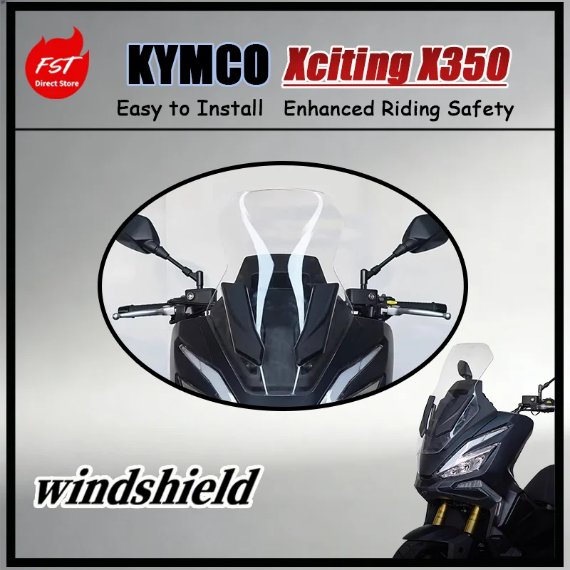 FOR KYMCO X350 Extended Height Windshield Thickened Impact Resistant Material Dedicated Motorcycle Windshield