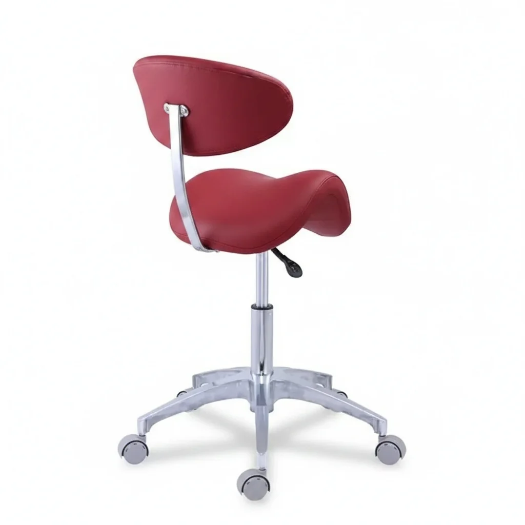 

Dental Stool, Adjustable PU Leather Super Fiber Doctors Chair, Movable Dentist Stool, Metal Medical Clinic Furniture