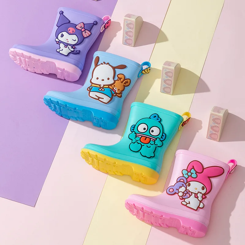 

Sanrio Mymelody Kuromi kawaii аниме мультфильм дождевые сапоги женские водонепроницаемые Дети ПВХ резиновые сапоги водяная обувь для девочек Подарки