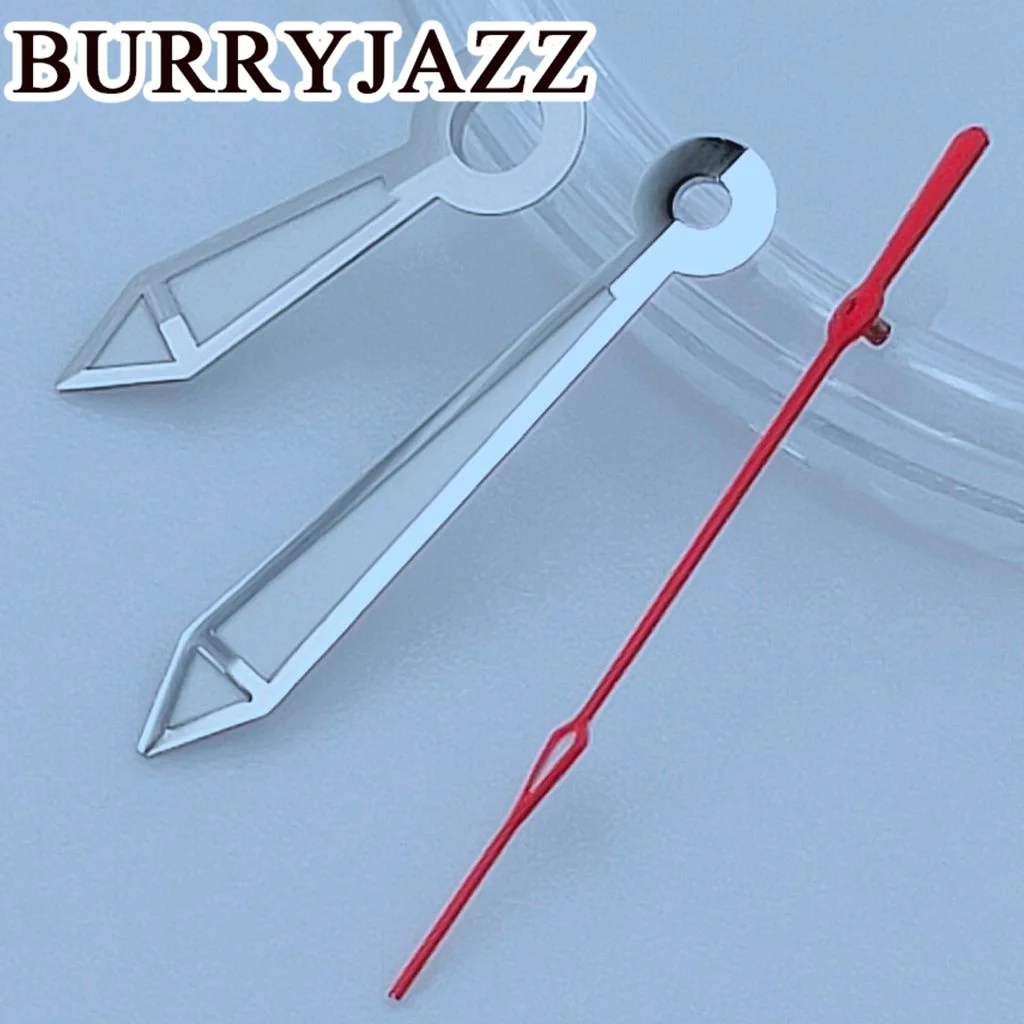 BURRYJAZZ NH35 NH36 NH38 7S26 7S36 4R35 4R36 Watch Hands Silver Red Hands Green Luminous