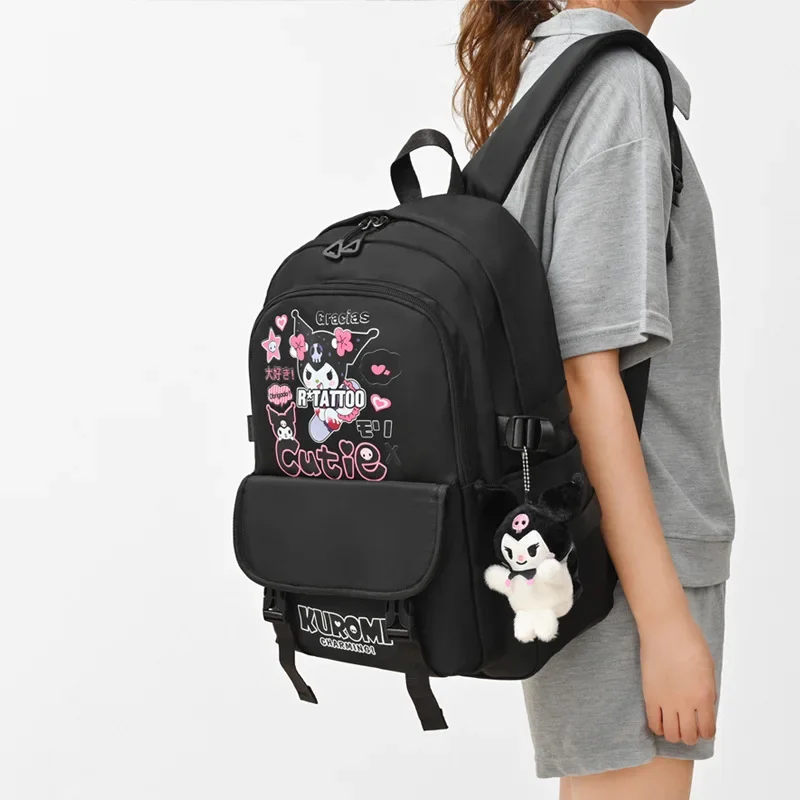 حقيبة ظهر للأطفال من كورومي حقيبة مدرسية للبنات كارتونية لطيفة جديدة قابلة للتنفس ومقاومة للماء بسعة كبيرة من قماش أكسفورد