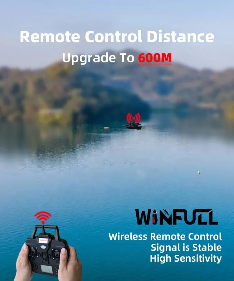 2024 New Techniques 200M Remote Control Groundbait Fishing Bait Boat With Ultra Wide Angle  And Gps