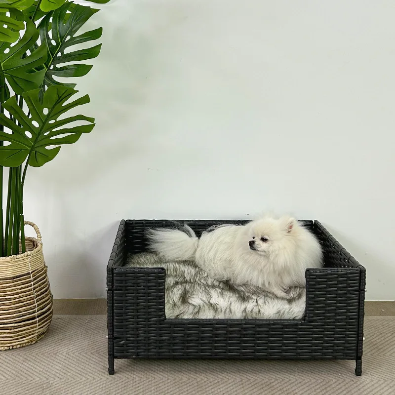Cat kennel Small medium and large dog rattan pet nest Teddy dog summer pet bed dog bed kennel