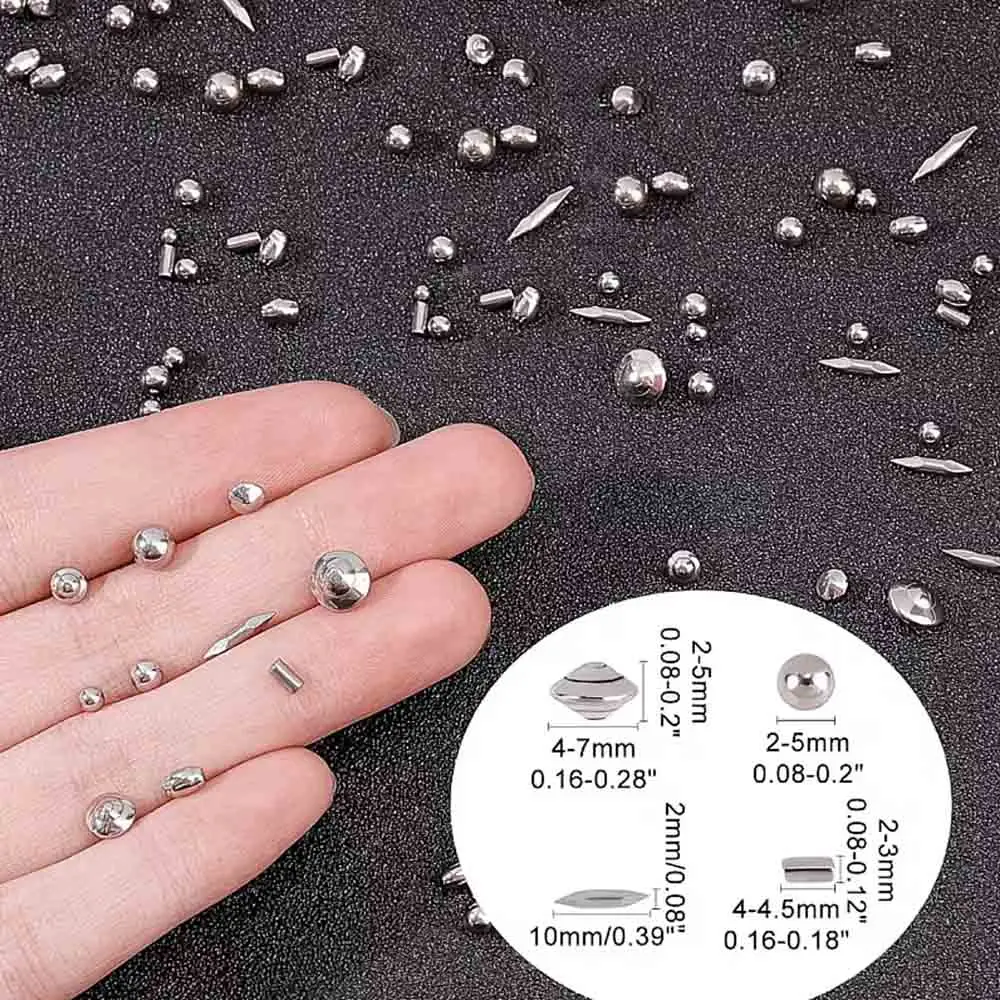 440g Stainless Steel Tumbling Media for Jewelers Mixed Irregular Non-magnetic Polishing Balls Jewelers Tumbler Finishing