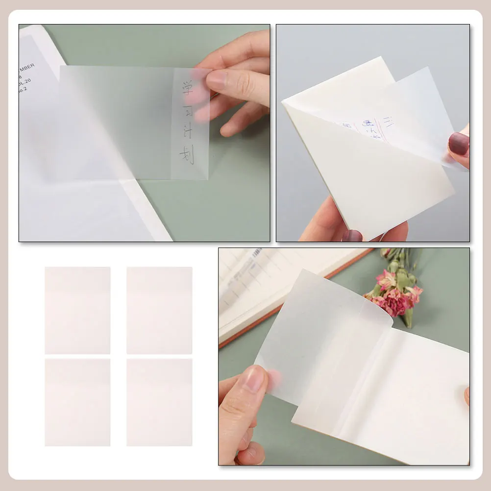 Sticky Transparent Clear Memo Pads Self Adhesive Office Supplies Tearable Notes for Work Memo Stickers