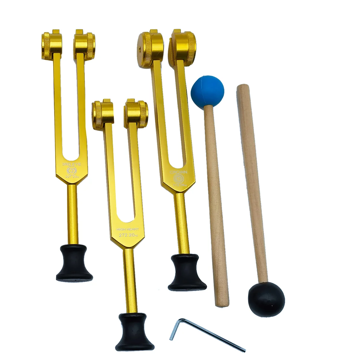 

Tuning Forks Set for Healing,Sound Therapy(126.22 Hz,136.1 Hz,141.27 Hz,172.06 Hz,194.18 Hz,210.42 Hz,221.23Hz) Gold