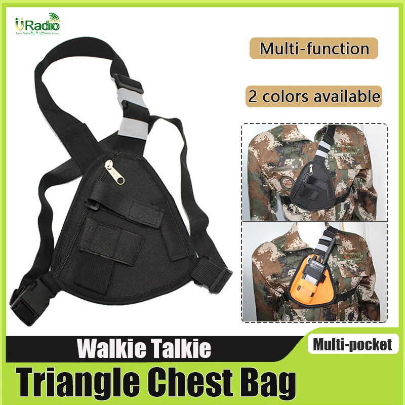 Walkie-Talkie Triangle Chest Harness Shoulder Radio Holster Chest Pack Bag Adjustable Pouch Multi-function For Baofeng Quansheng