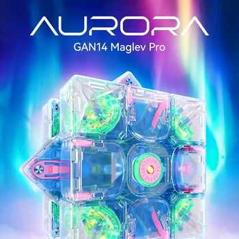 GAN 14 Maglev PRO 오로라 3X3 마그네틱 매직 스피드 큐브, 스티커리스 전문 피젯 토이, GAN14 Cubo Magico 퍼즐 