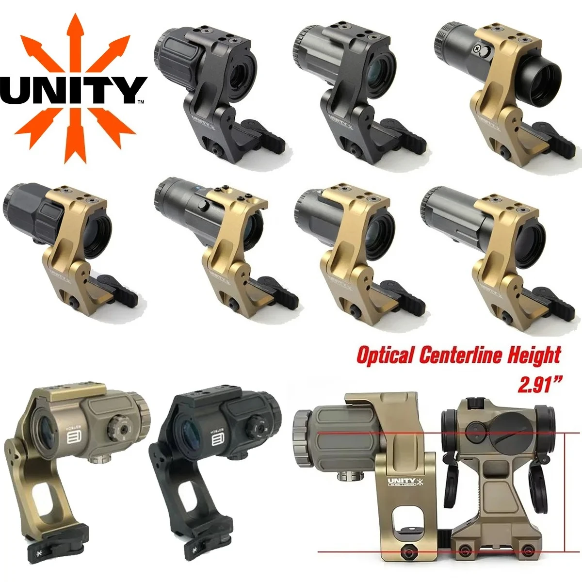 

UNITY Tactical UNITY FTC OMNI Mount 2.26 2.91 Optic Riser Mount For T1 T2 EOTECH G33 G43 G45 VORTEX V3XM V6XM Scope Mount