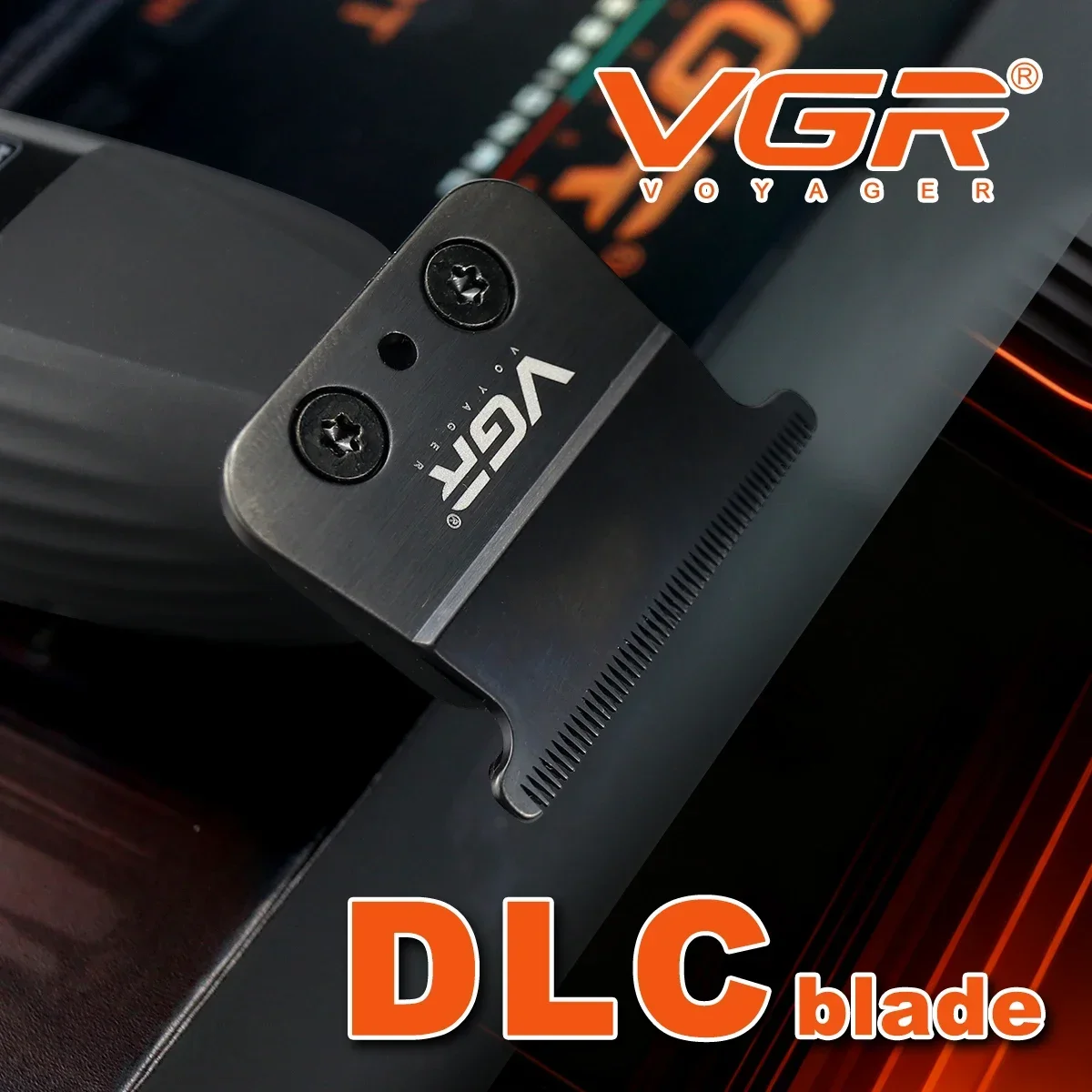 ماكينة تشذيب احترافية VGR V-889T للرجال DLCBlade 9000 دورة في الدقيقة مع شاحن قاعدة شاشة LED معدنية كاملة ماكينة تشذيب الشعر