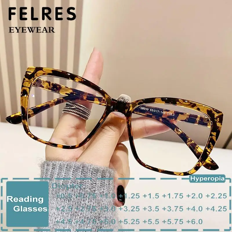 

Designer Geometric Simple Cat Eye Reading Glasses For Women Anti Blue Light Prescription Optical Glasses Presbyopia Glasses +1.5