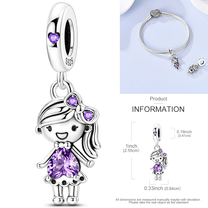 925 Sterling Silber Charm-Perlen Vierblättriges Kleeblatt Delfin Sonne Mond Kirsche Motorrad Reise DIY Armband Halskette Geschenk für Frauen – Detail 36