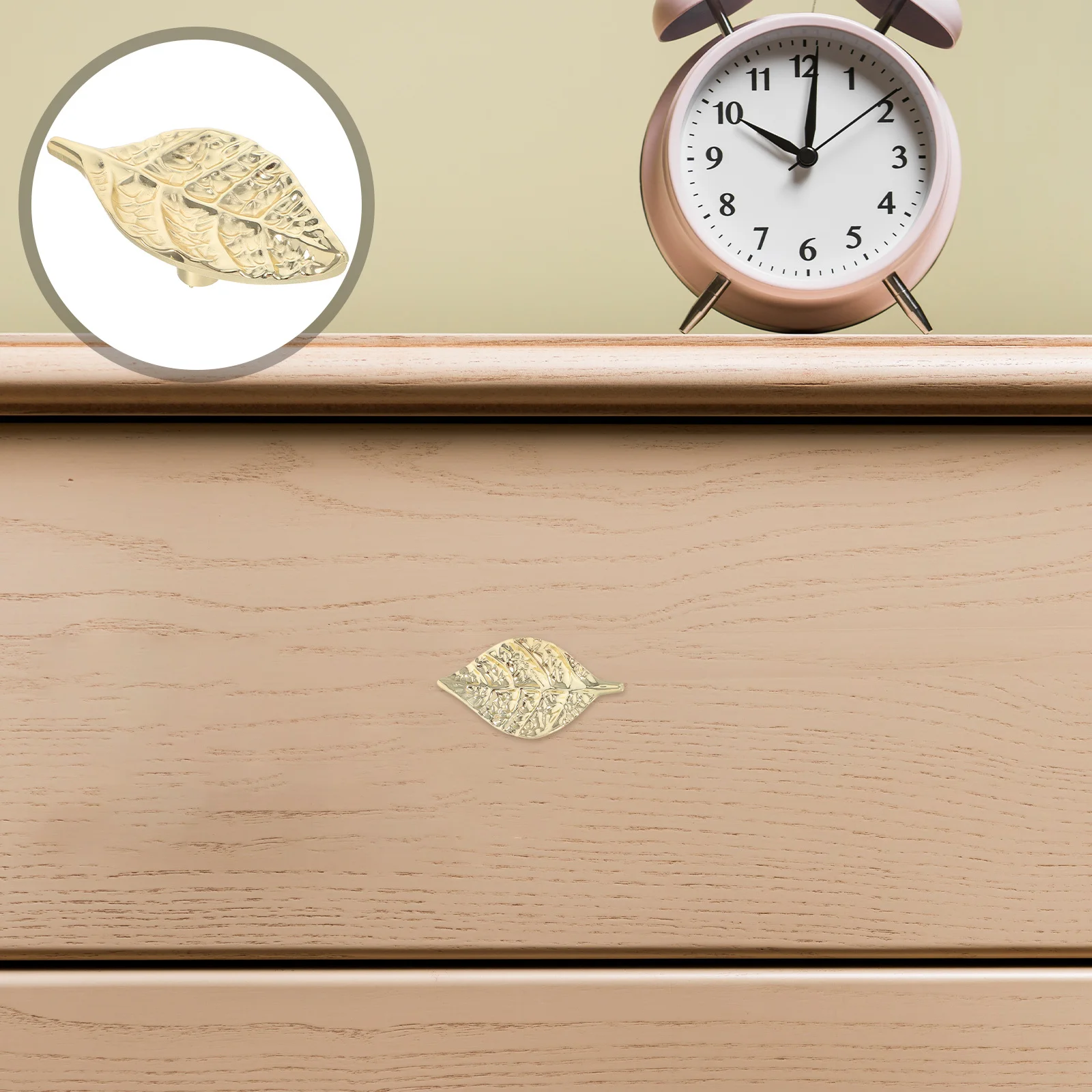 

2Pcs Leaf Shape Zinc Alloy Drawer Handles Modern Kitchen Cupboard Cabinet Knobs Golden Smooth Touch Durable Easy Install