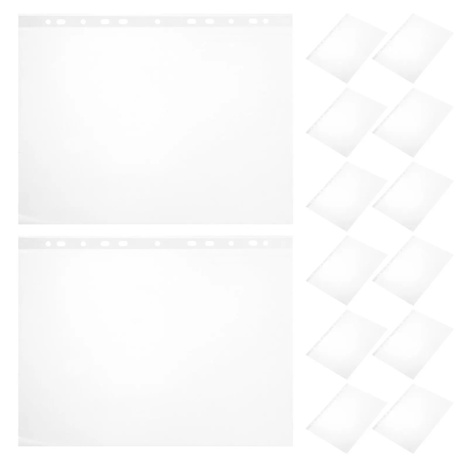 

100Pcs Transparent File Sleeves Race Bib Vinyl Display Protector with 11 Holes Clear Storage for Marathon Running Bibs