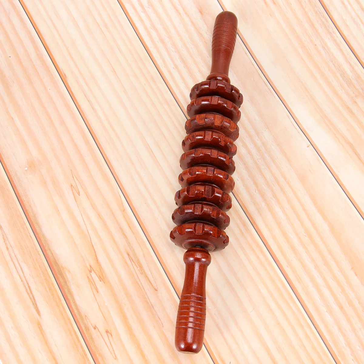 Wooden Roller Massager High-Density Dark Red Wood Full Neck Shoulder Yoga Relaxation Wheel Stick Massage Tool For