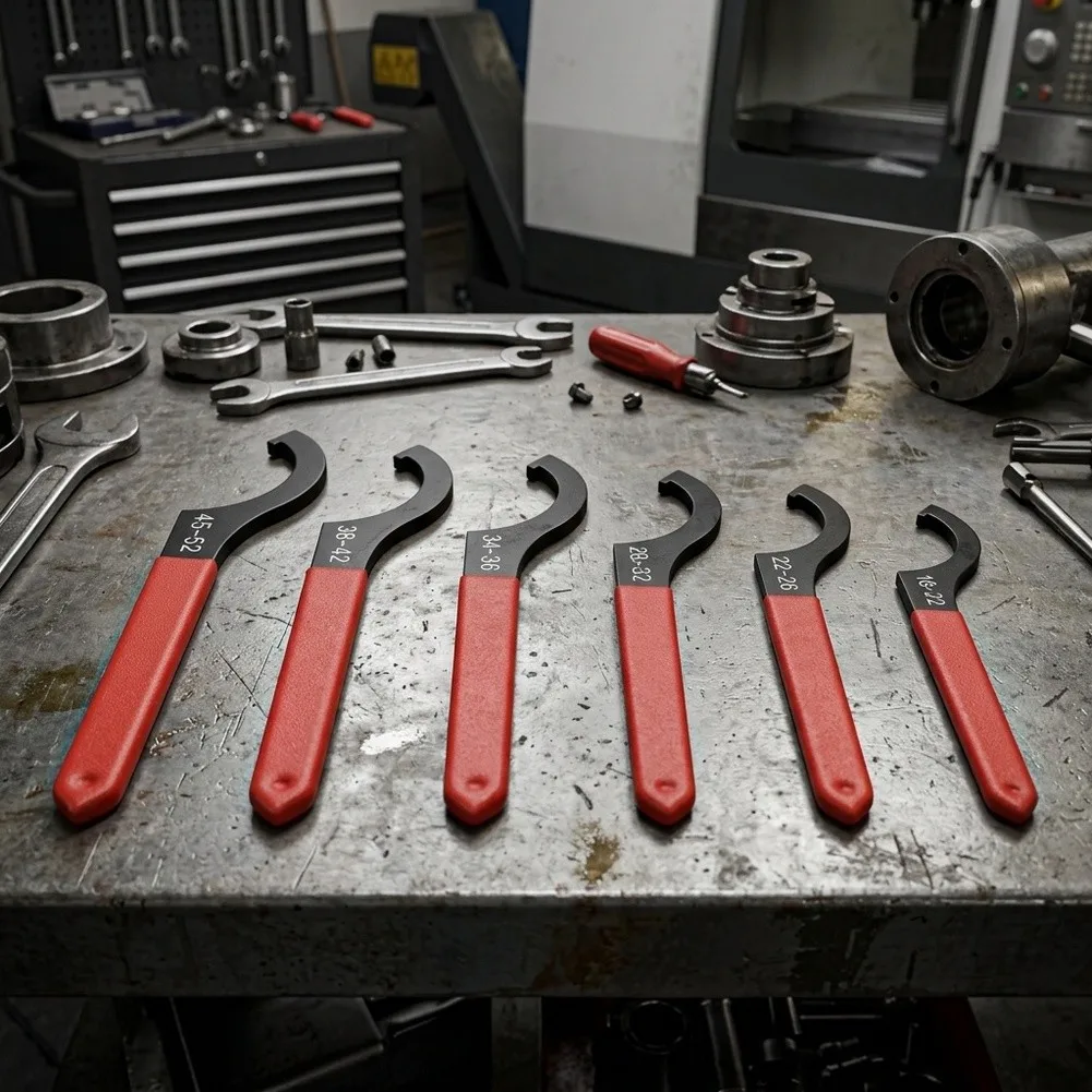 Hook Wrench Set Compatible with For crescent Style Tools 6 Piece or 9 Piece High Carbon Steel Heat Treated Construction