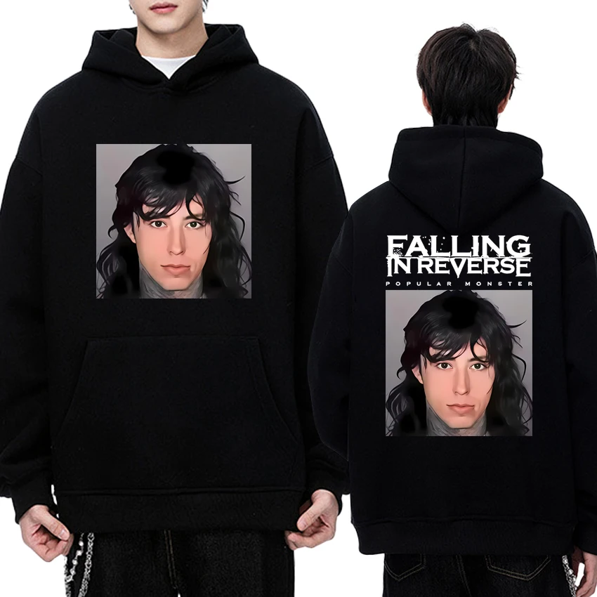 

Rock band Falling in Reverse Ronnie Radke Double Sided print Hoodie Unisex vintage Fleece streetwear Men women Casual Sweatshirt