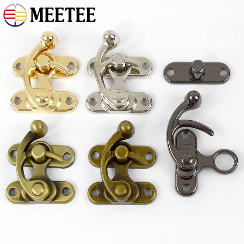 2/5Pcs Meetee 45X37mm Metal Handbag PadLock Hasp Clasp Bag Luggage Replace Twist Turn Locks Buckles Craft Closure Accessories