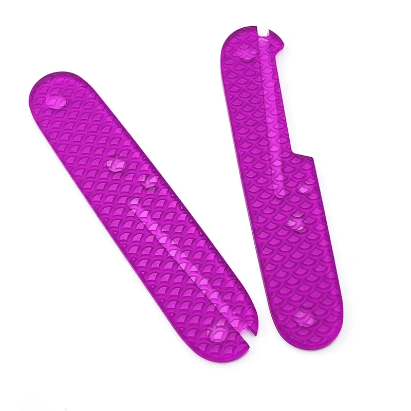 1Pair Custom Knife Transparent Acrylic Scales Handle Patches For 91MM Victorinox Swiss Army Knives Grip DIY Making Parts