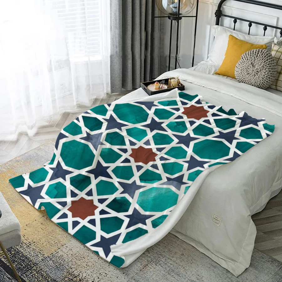 

Одеяло с геометрическим узором, фланелевое одеяло из микрофибры, одеяло для спальни, гостиной, дивана, мягкое и удобное украшение для дома