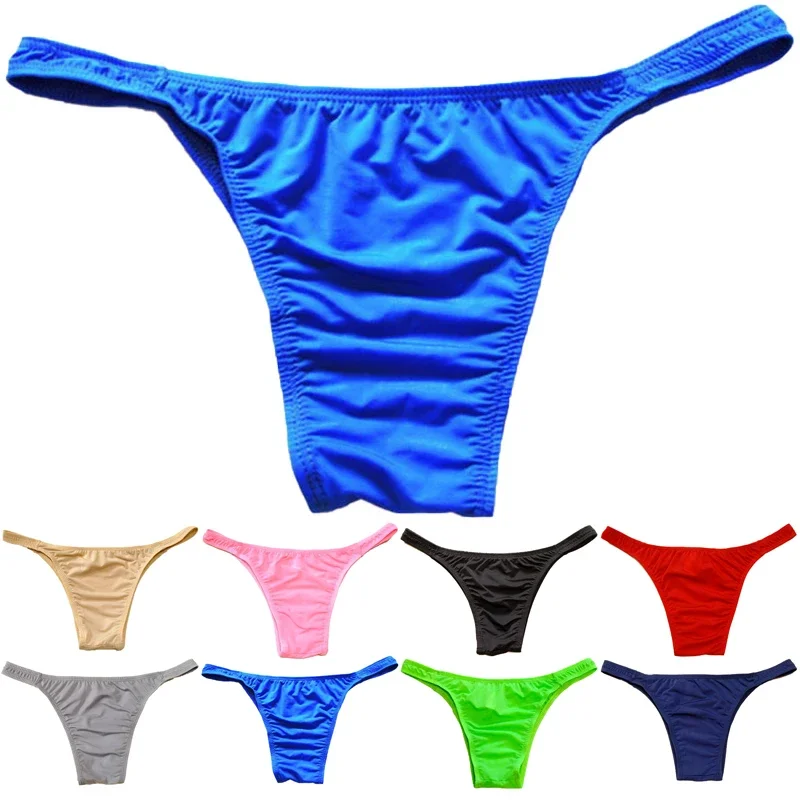 Calzoncillos sexys de tiro bajo para hombre, ropa interior de Bikini sin costuras, con bolsa transpirable y parte trasera en T, cómodos, de calidad,