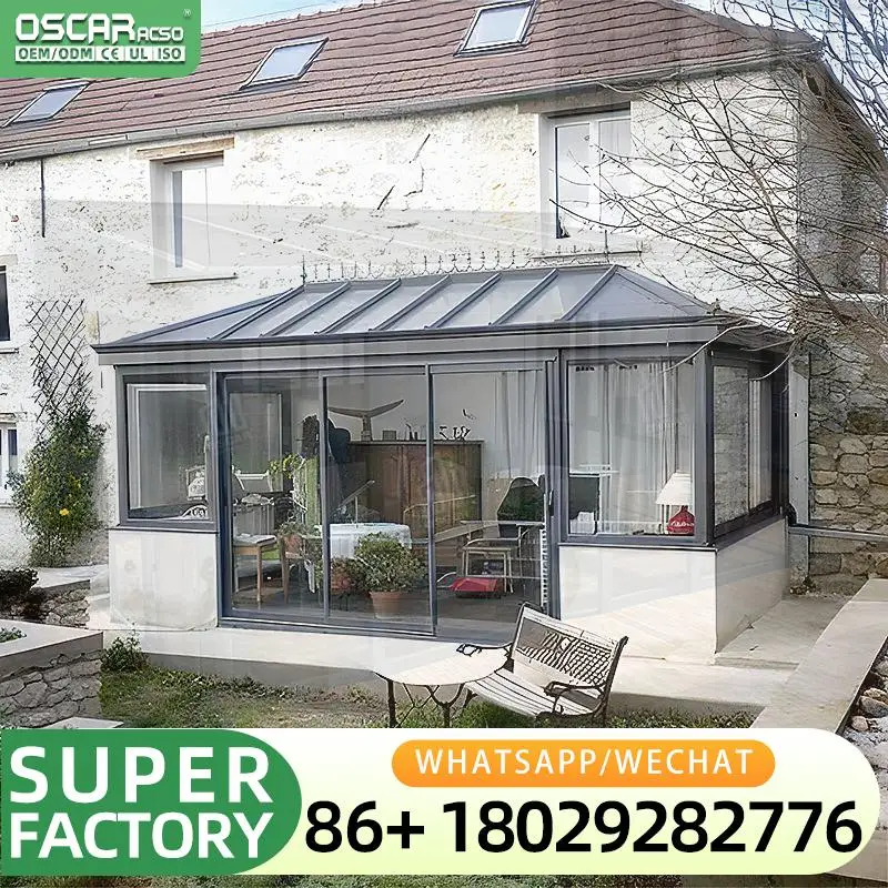 Insulated Windproof Aluminum Sunroom Glass Enclosure for Patio Backyard Balcony Long term Reliable  sunroom