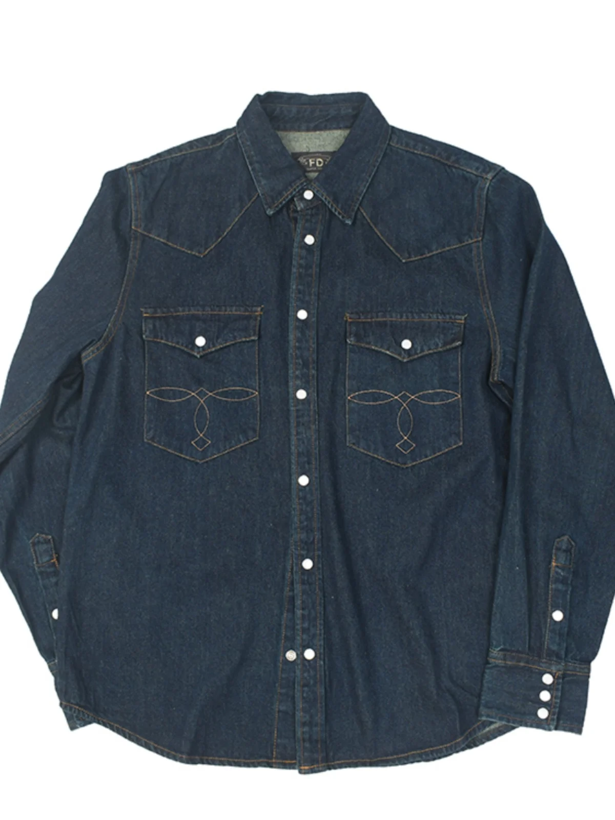 

FDMTD Heavyweight Classic Waed Denim irt Men's Stand Fit Long Sve Faionable Urban Sle Cotton 00% Wear Resistant