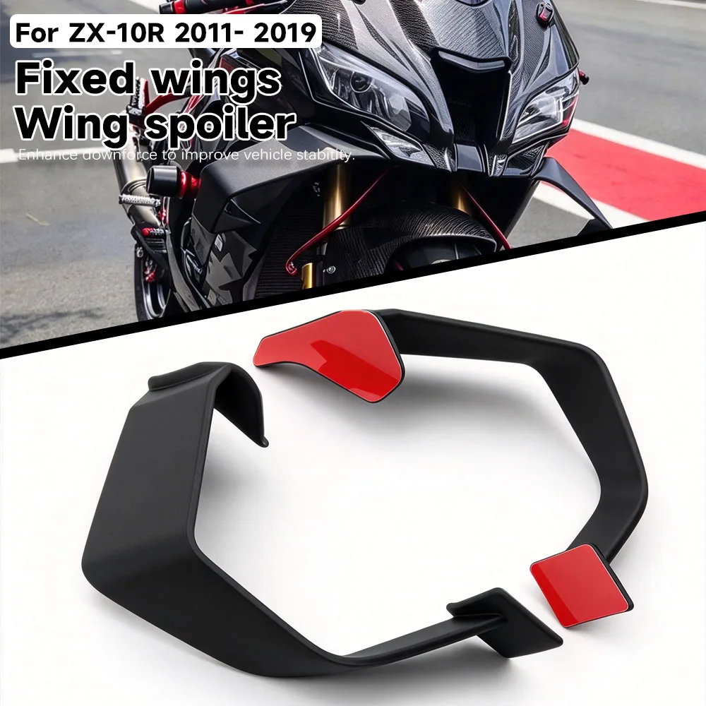 For Kawasaki ZX-10R ZX10R ZX 10R 2011 2012 2013-2018 2019 Motorcycle Fixed Wind Wing Front Spoilers Wing Side Fairing Deflectors