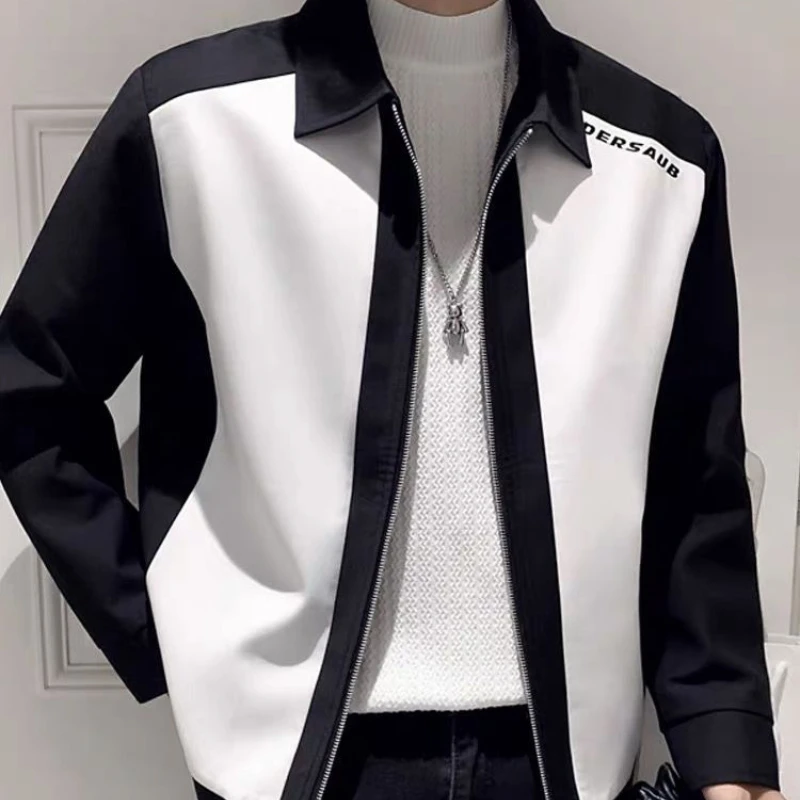 Men's New Trendy Brand Puff and Handsome Street Explosion Jacket with Collar and Zipper Placket