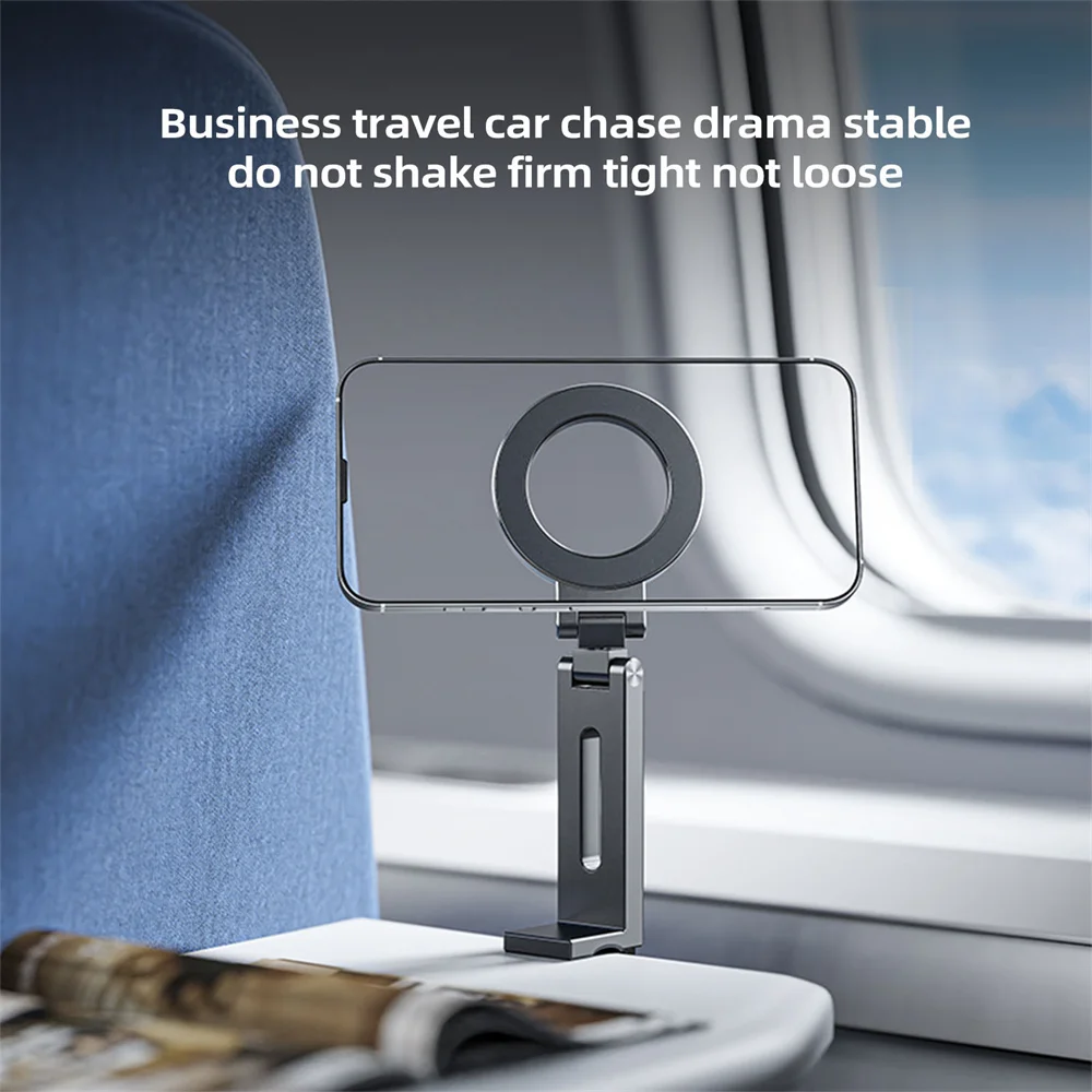 

Universal Magnetic Phone Holder Travel Flexible Rotation Hands-Free Airplane Phone Mount for Iphone 15 14 13 12 Samsung Magsafe