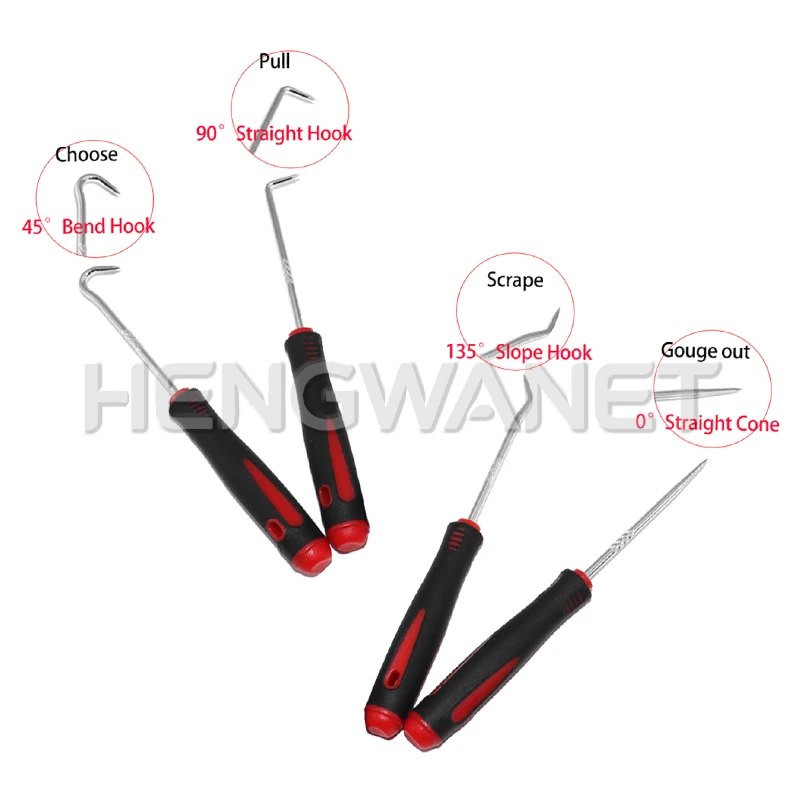 Car Auto Vehicle Oil Seal Screwdrivers Set O-Ring Seal Gasket Puller Remover Pick Hooks Tools Sealing Repair Tools 16cm 4Pcs