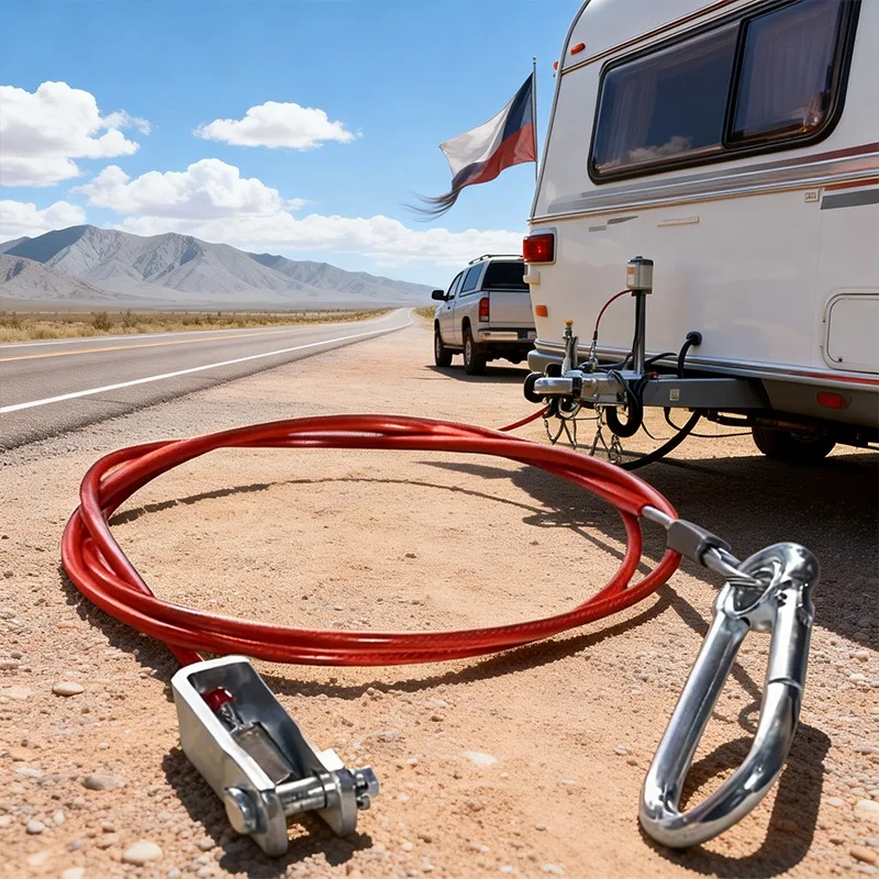 

Car Trailer Breakaway Safety Cable Stainless Steel Wire Rope for Caravan Brake Away Rope Braked Hitch Car Accessories