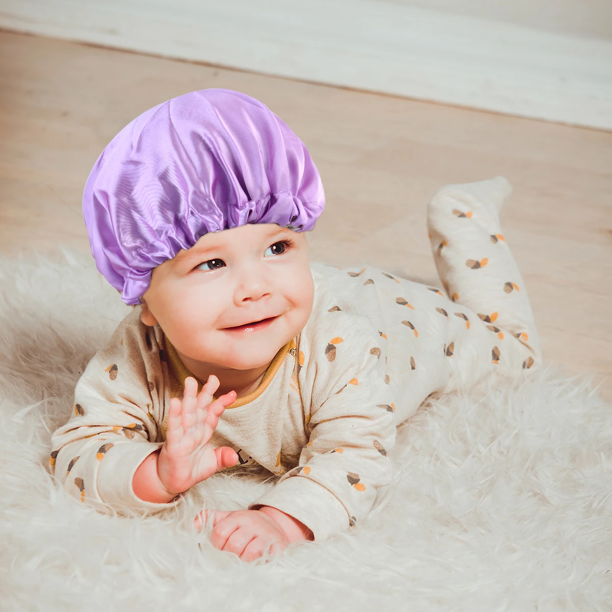 

Elastic Kids Sleeping Hat Lightweight Breathable Toddler Shower Bath Hair Protection Adjustable Caps Satin Material