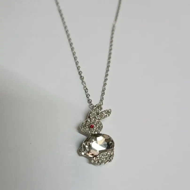 AAAA + brillo diamantes de imitación cristal lindo conejo dropshipping colgante collar joyería de moda cumpleaños niña regalo amante calidad de verano