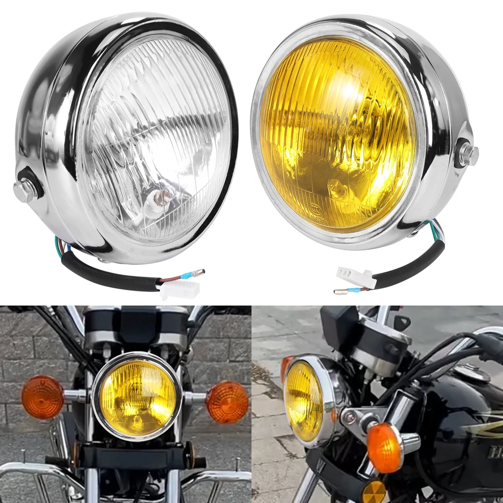 

Retro Lens Motorcycle Round Modified Front Headlight Fits For CG125 GN125