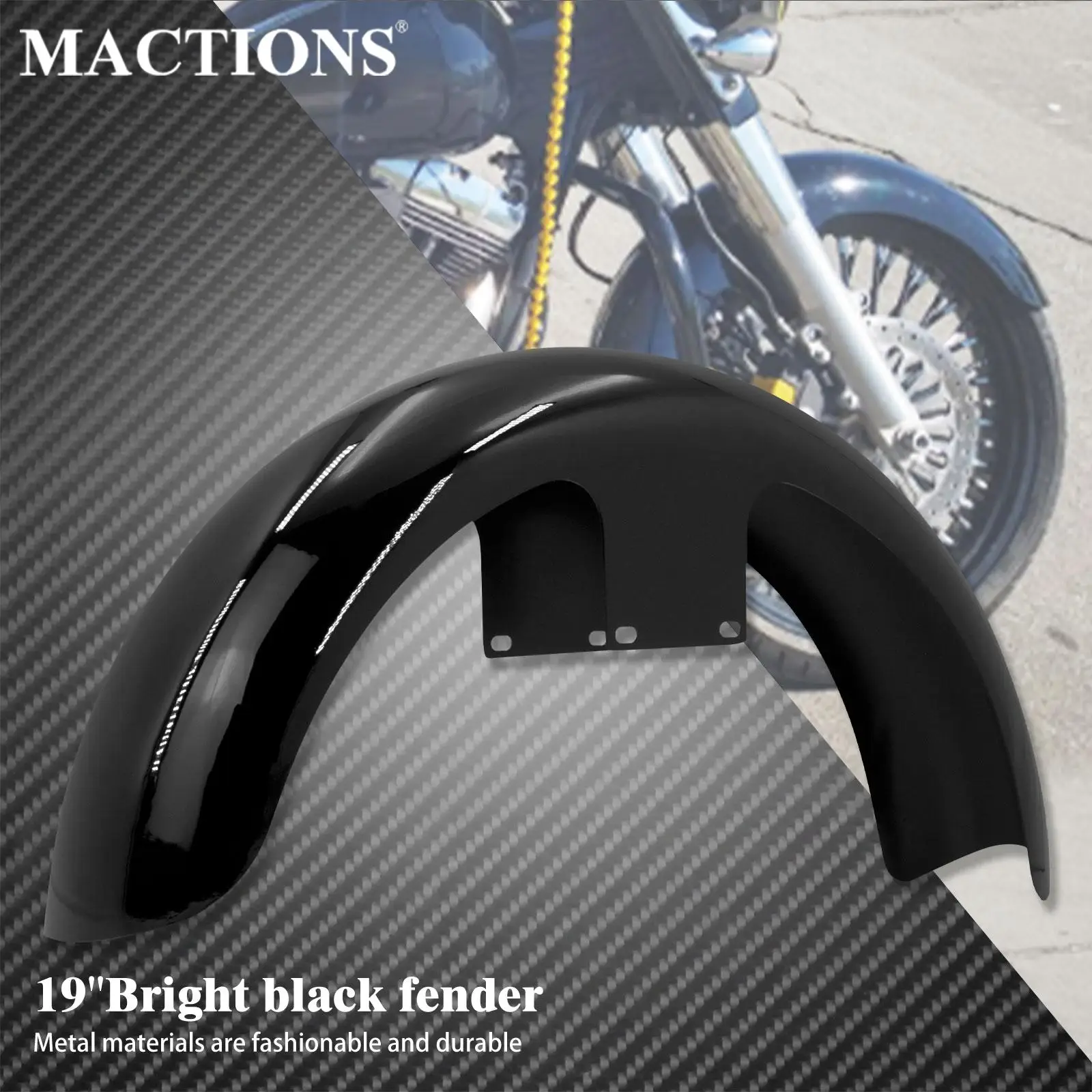 

Motorcycle 19" Wheel Wrap Front Fender Bright Black For Harley Touring CVO Road Electra Street Glide Limited Baggers 2014-2022