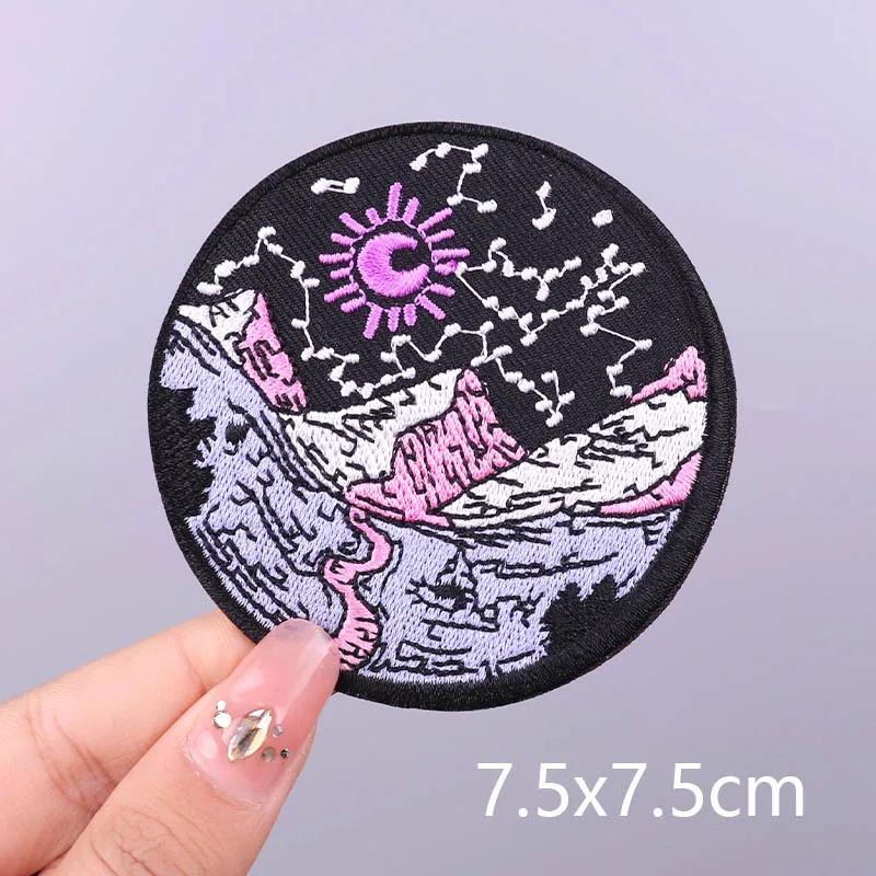 بقع مطرزة للملابس ، خطوط ، خطوط ، حديد على ، جبل ، نهر ، تصنعها بنفسك ، تصنعها بنفسك #5