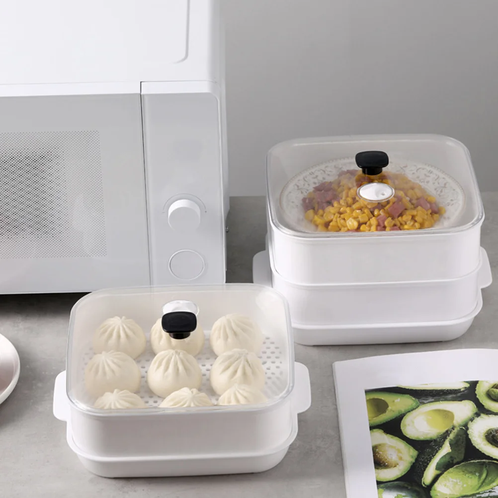 

Microwave Steamer Bowl Square Single Layer Bpa Free Food Steaming Container For Soup Pasta Ramen Oatmeal Cereal Cooking