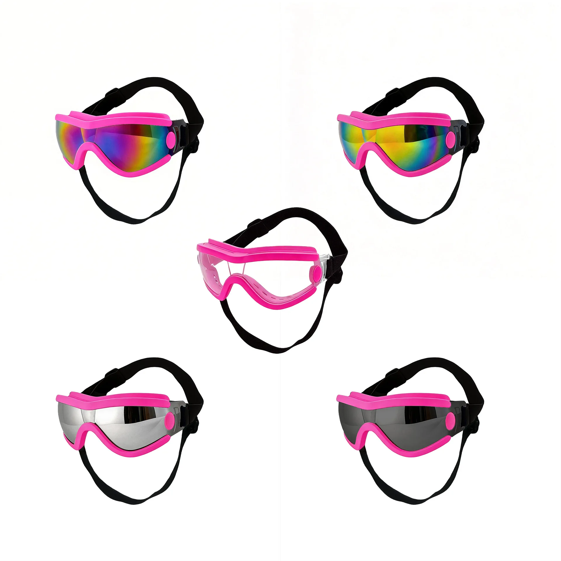 Dog Goggles UV Protection Windproof Sand Proof Sunglasses Adjustable Strap Protection Glasses for Medium Dog Outdoor