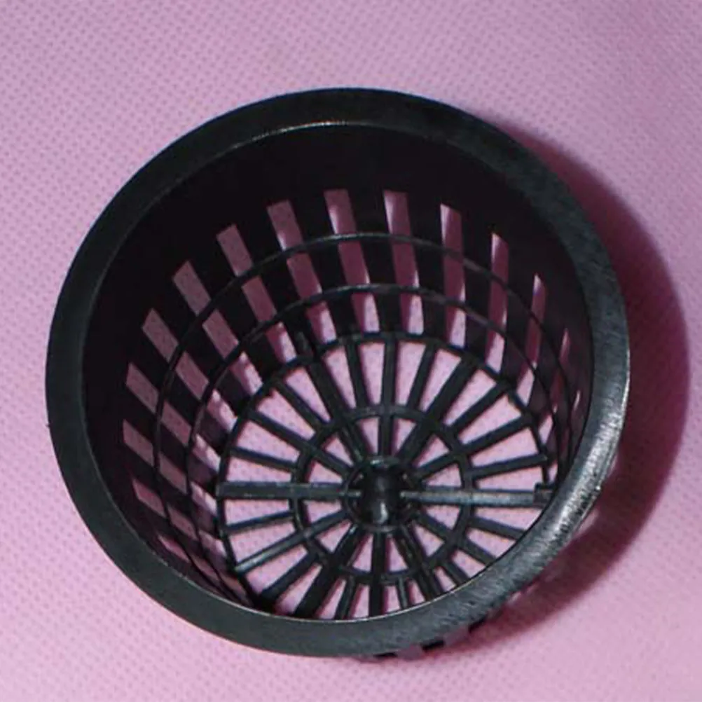 10 paniers de plantation en maille plastique, équipement de pépinière hydroponique, noir, taille moyenne, pour jardin, maison, serre