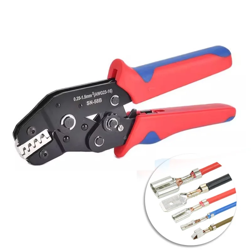 

Crimping Tool Set Pressed Pliers Electrician Tools Electrical Terminals Clamp Electronics Pressing Connector Hand Jaws SN-58B