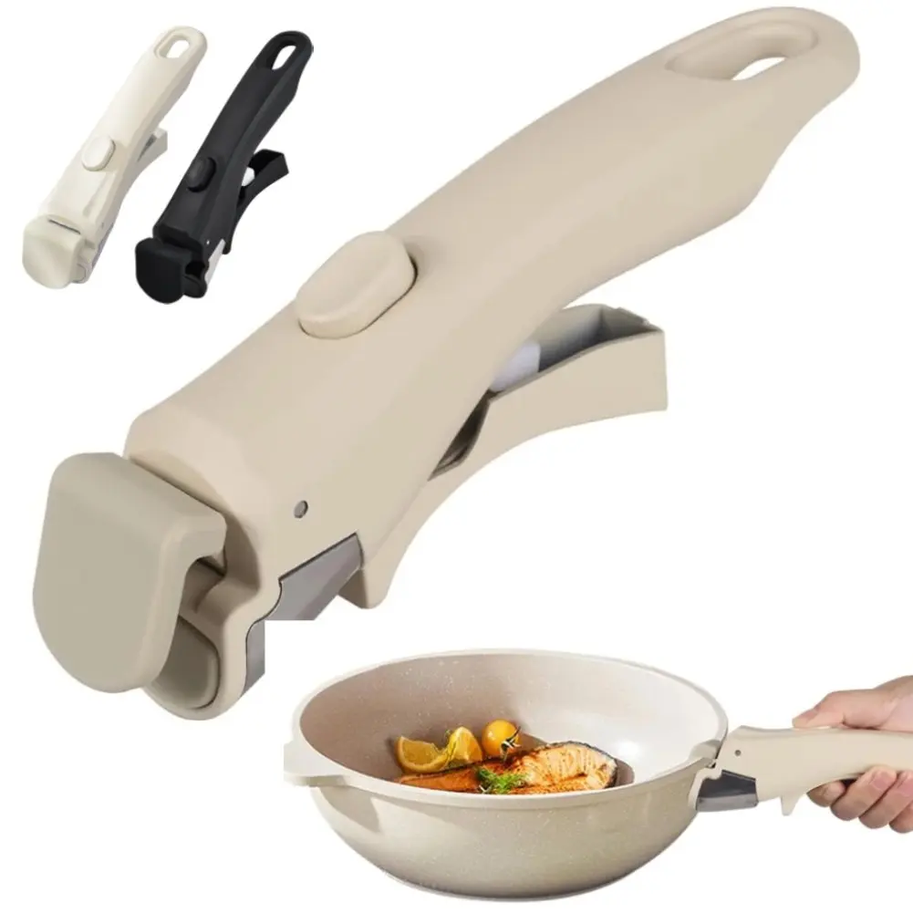 

Универсальная съемная ручка для кастрюли, эргономичная антипригарная съемная ручка для кастрюли с защитой от ожогов для всех кухонных принадлежностей, кухонный инструмент