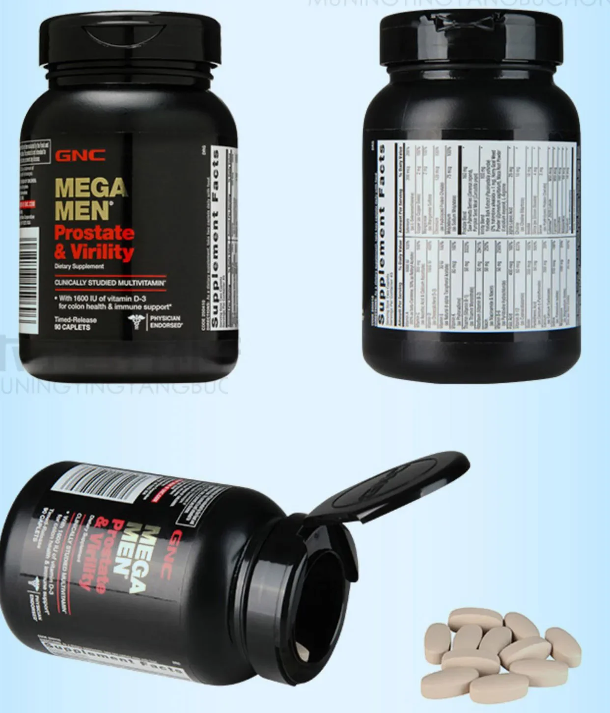 Mega Men Prostate & Virility With 1600 IU Of Vitamin D-3 For Colon Health & Immune Support 90 Caplets