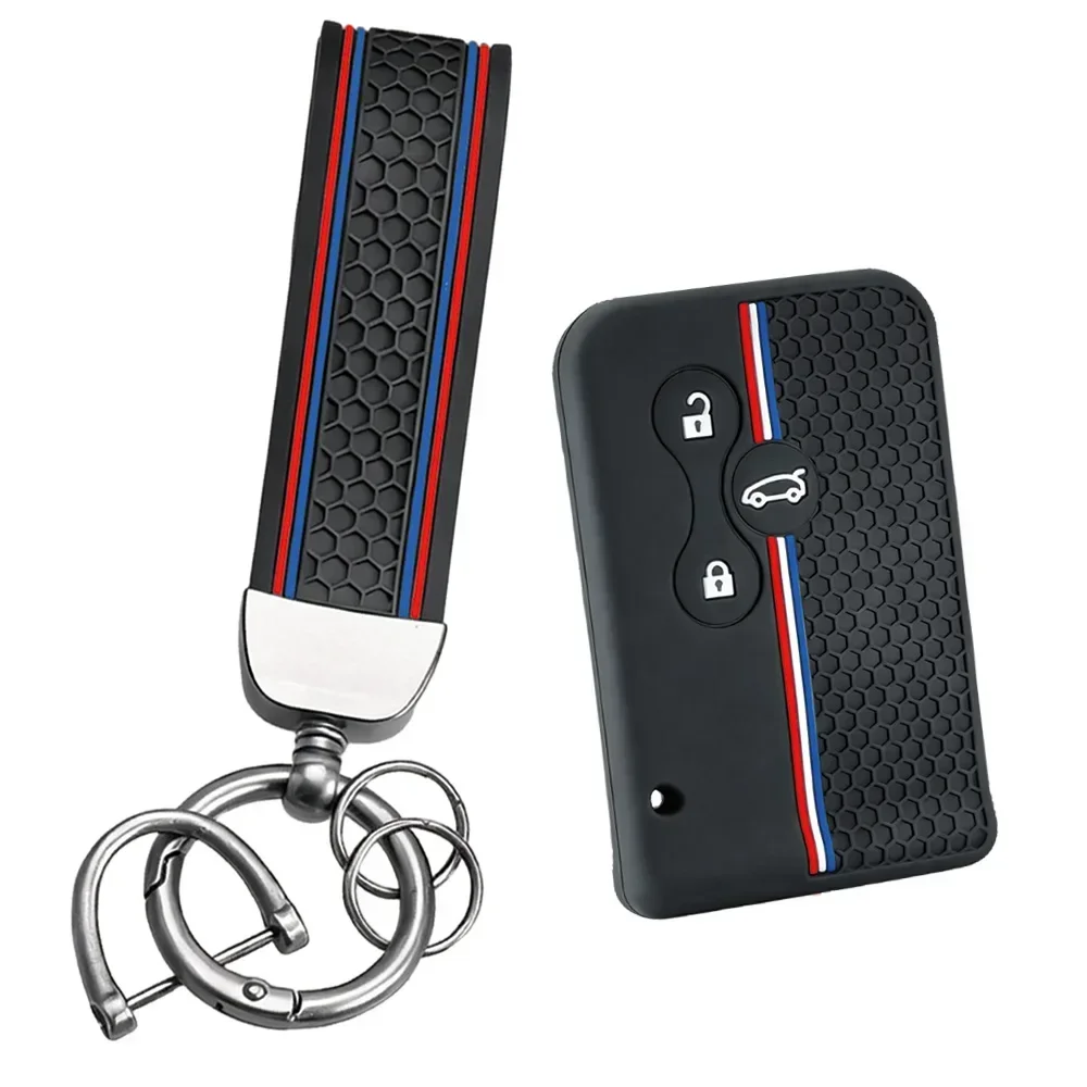 3 Buttons Bag Skin Silica Gel Card Car Key Cover Cap for Renault Clio Megane Grand Scenic Silicone Key Cover Case Holder Shell view 4