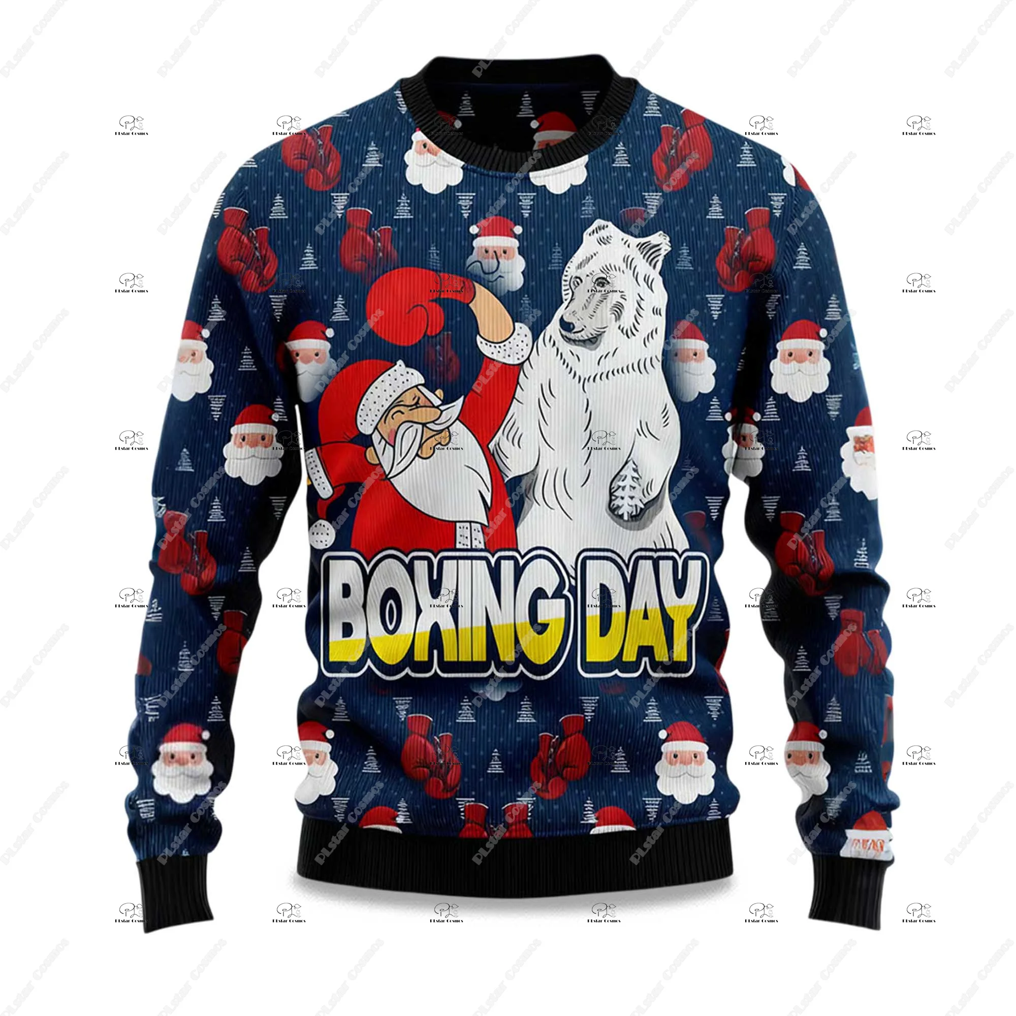 Christmas Santa Claus Cosplay Cat Pet knitted Sweater Graffiti Retro Vintage 3DPrint Pullover Casual Funny Winter Sweatshirts 9