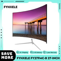 FYHXele FY27FMC-B 27-inch 2800R Curved Gaming Monitor, 1920*1080 FHD 16:9 VA Screen, 75Hz, 2ms Response Time, Adjustable Tilt