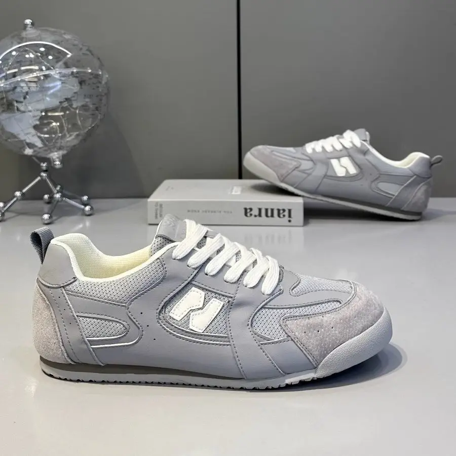 

2025 New Spring Summer Low-top Lace-up Mesh German Training Shoes with Soft Soles Breathable Casual Sports Shoes for Men